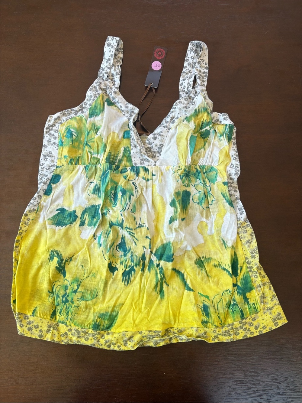 Language Yellow & Green Floral Sleeveless Tank